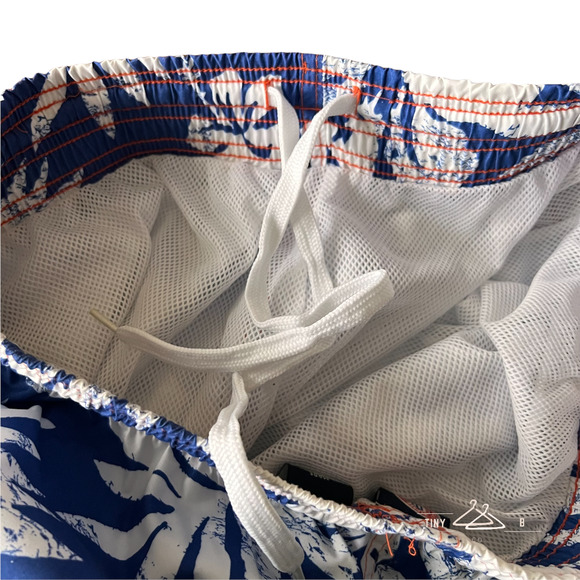 UF Florida Gators Men's L Swim Trunks Blue White Tropical Hawaiian Floral Print - Picture 6 of 6